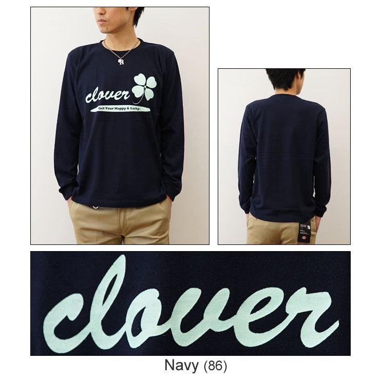 ロンＴ CLOVER オリジナル クローバー メッセージ プリント 長袖 Tシャツ メンズ レディース 大きいサイズ インナー 四葉 エコ 植物 アメカジ 白 黒 LRT-CLOVER｜robinjeansbug｜06