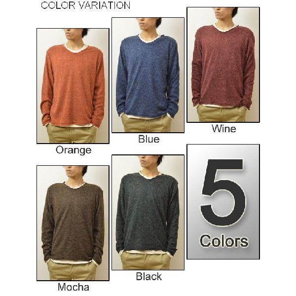 Revo.（レヴォ） ニット×ロンT リアルレイヤード アンサンブル Vネックニット Uネックカットソー ２枚組 レイヤードトップス セーター 重ね着 レボ TH-1518 | Revo. | 02