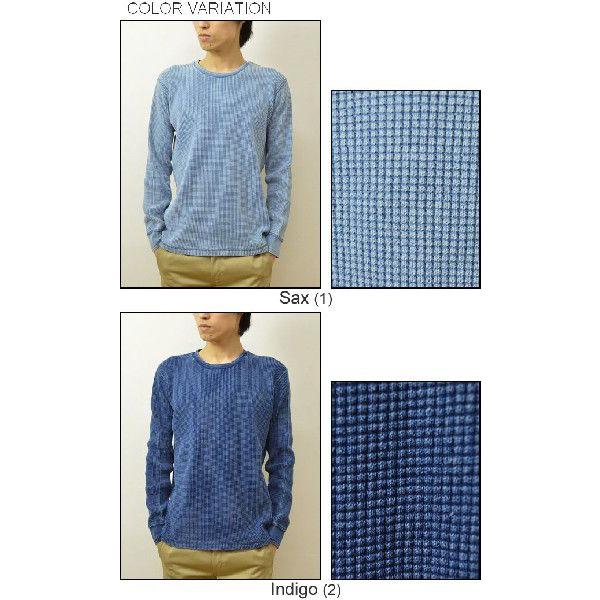 KRIFF MAYER（クリフメイヤー） ヘヴィーワッフル インディゴ染め 長袖Tシャツ サーマル ロンT 長袖カットソー 肉厚 ヘビーワッフル インナー 1334402 | KRIFF MAYER | 02