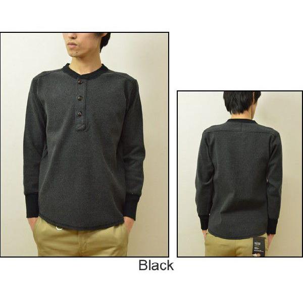HOUSTON（ヒューストン） ヘヴィーリブ素材 ヘンリーネック ロングTシャツ リブ生地 メンズ 長袖 Tシャツ 無地 カットソー 厚手 ヘンリー テレコ インナー 20895 | HOUSTON | 04
