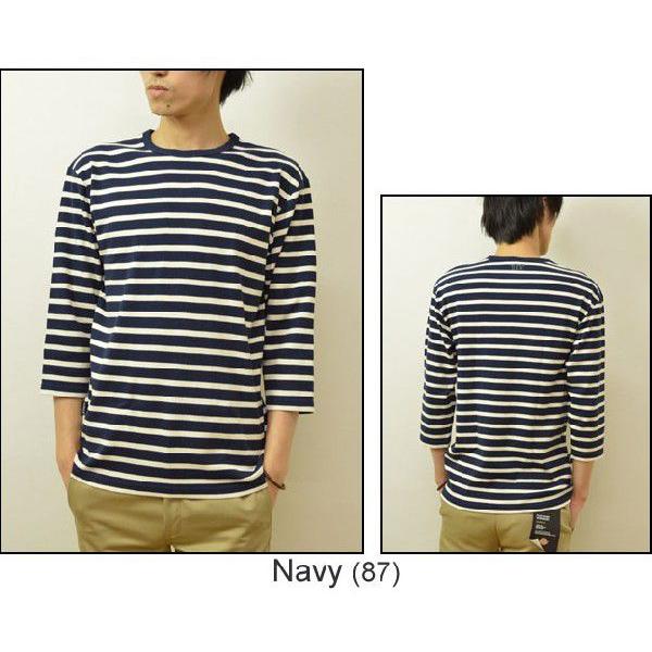 AVIREX（アヴィレックス） リブ素材 7分袖 ボーダーＴシャツ 七分袖 カットソー メンズ インナー アビレックス デイリー XL 白 グレー ネイビー 6143409 | AVIREX | 04