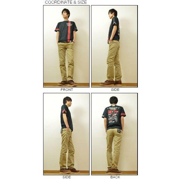 KAMINARI（カミナリ） カミナリロック３じゃじゃ馬 抜染プリント 半袖Tシャツ メンズ 500SS マッハIII モーターサイクル バイク エフ商会 アメカジ KMT-60 KMT60 | B-R-M 爆裂爛漫娘 | 01