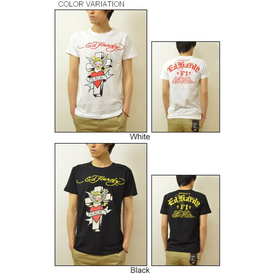 Ed Hardy（エド・ハーディー） Peace Cross 半袖Tシャツ メンズ タイト
