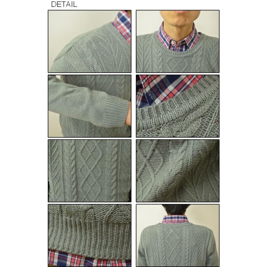 Revo.（レヴォ） ケーブル ニット クルーネック セーター メンズ ケーブル編み プルオーバー アラン キレイめ 薄手 アクリル レボ TH-1738 | Revo. | 02
