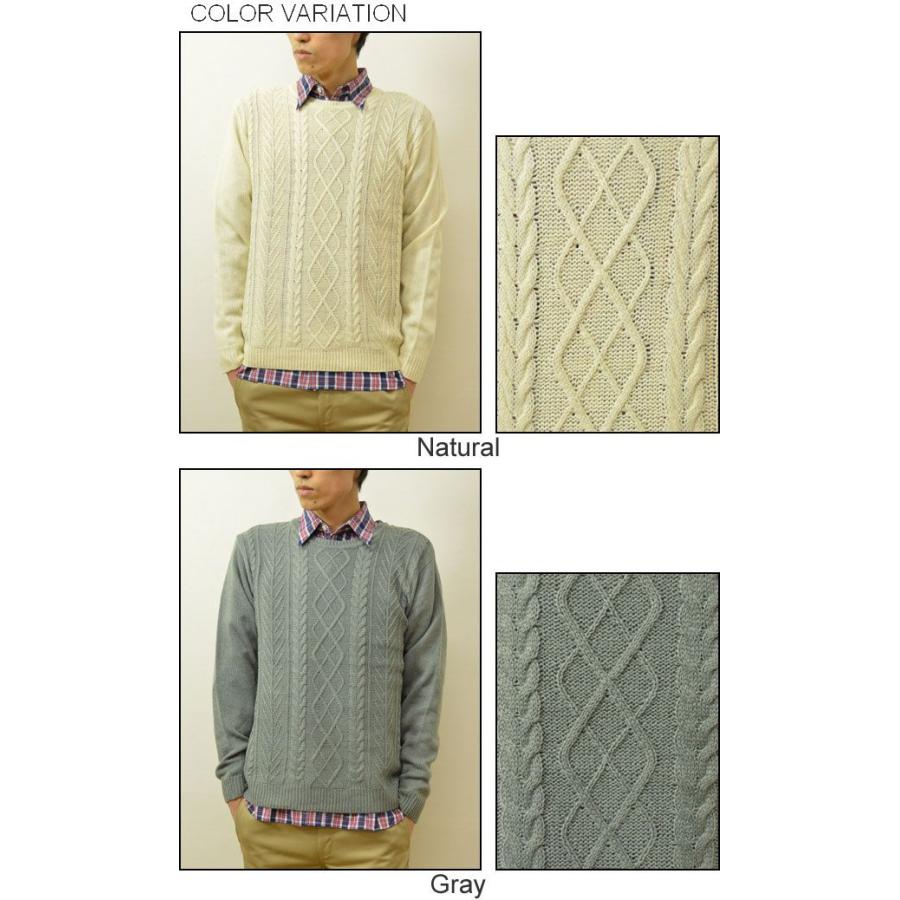 Revo.（レヴォ） ケーブル ニット クルーネック セーター メンズ ケーブル編み プルオーバー アラン キレイめ 薄手 アクリル レボ TH-1738 | Revo. | 03