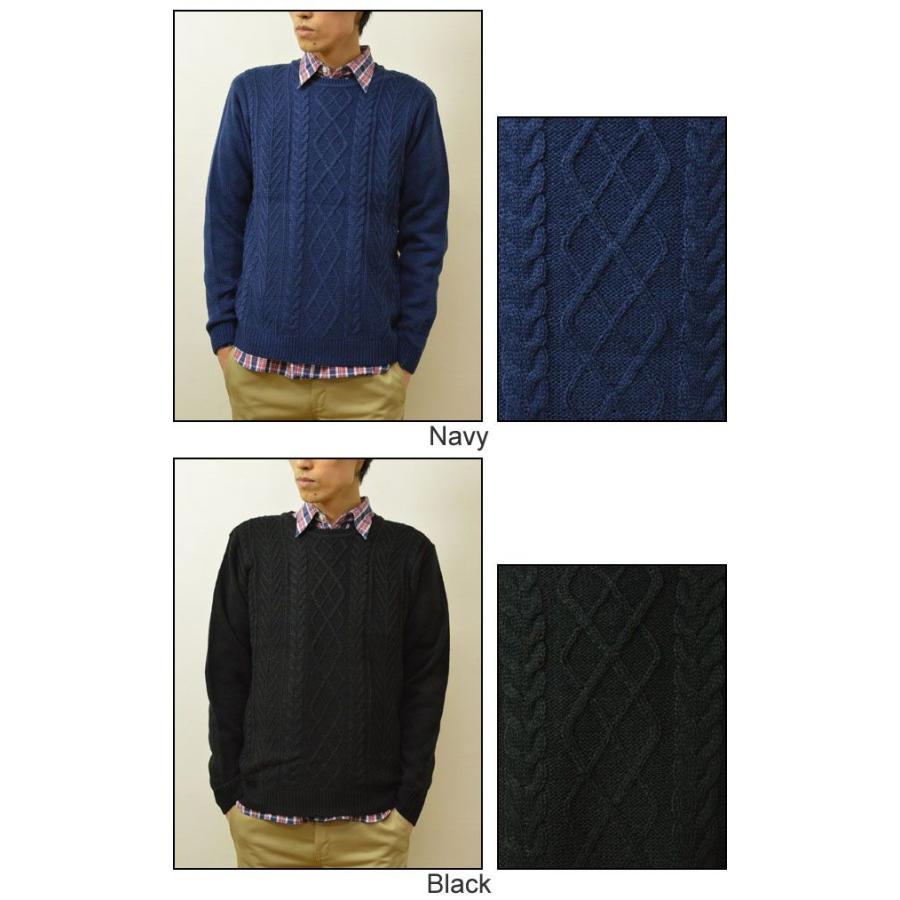 Revo.（レヴォ） ケーブル ニット クルーネック セーター メンズ ケーブル編み プルオーバー アラン キレイめ 薄手 アクリル レボ TH-1738 | Revo. | 04