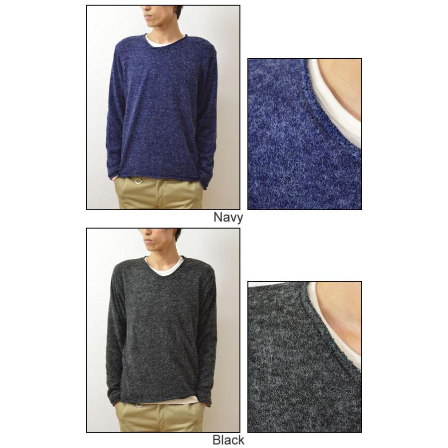 Revo.（レヴォ） ニット×ロンT レイヤード アンサンブル メンズ Vネック ニット Uネック 長袖 Tシャツ ２枚組 セーター アクリル 重ね着 レボ TH-1741 | Revo. | 04