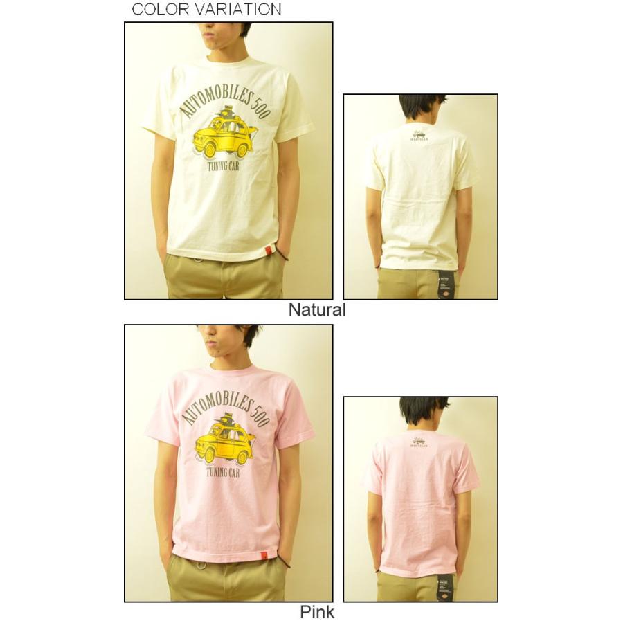 STUDIO D'ARTISAN（ステュディオダルチザン） AUTO MOBILES 500 半袖 Tシャツ メンズ プリント アメカジ ルパン パロディ オートモービルス500 車 豚 ブタ 9753B | STUDIO D'ARTISAN | 03
