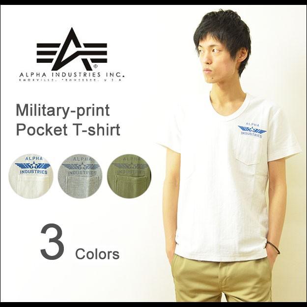 ALPHA（アルファ） ミリタリープリント ポケットTシャツ メンズ ミリタリー Vネック へリンボーン エアフォース カットソー 半袖 ポケT TC1029 | 