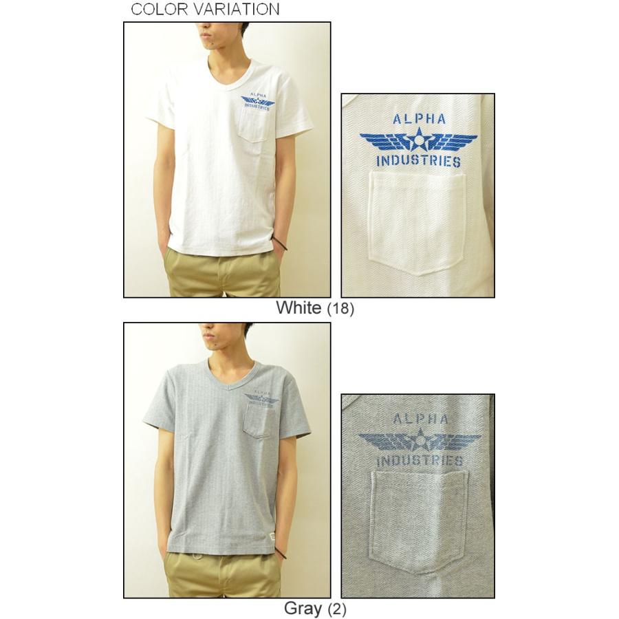 ALPHA（アルファ） ミリタリープリント ポケットTシャツ メンズ ミリタリー Vネック へリンボーン エアフォース カットソー 半袖 ポケT TC1029 |  | 03