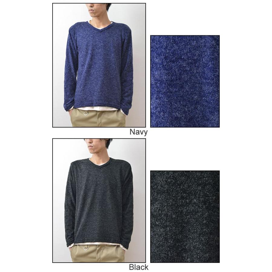 Revo.（レヴォ） ニット×ロンT リアル レイヤード アンサンブル メンズ Vネック Uネック 長袖 Tシャツ カットソー ２枚組 セーター ニットソー レボ TH-1980 | Revo. | 04