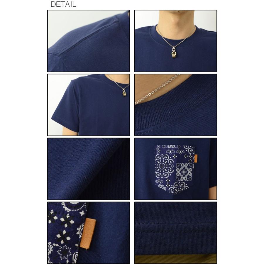 半袖 バンダナ ポケット Tシャツ メンズ ペイズリー 柄 ポケｔ 厚手 クルーネック アメカジ カットソー オリジナル ブランド 無地 大きいサイズ 対応 Pkst Banda Jeansbug 通販 Yahoo ショッピング