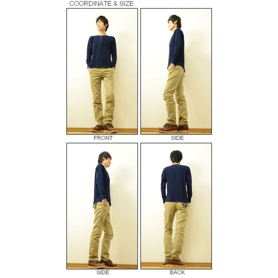 HOUSTON（ヒューストン） インディゴ サーマル ヘンリーネック Tシャツ