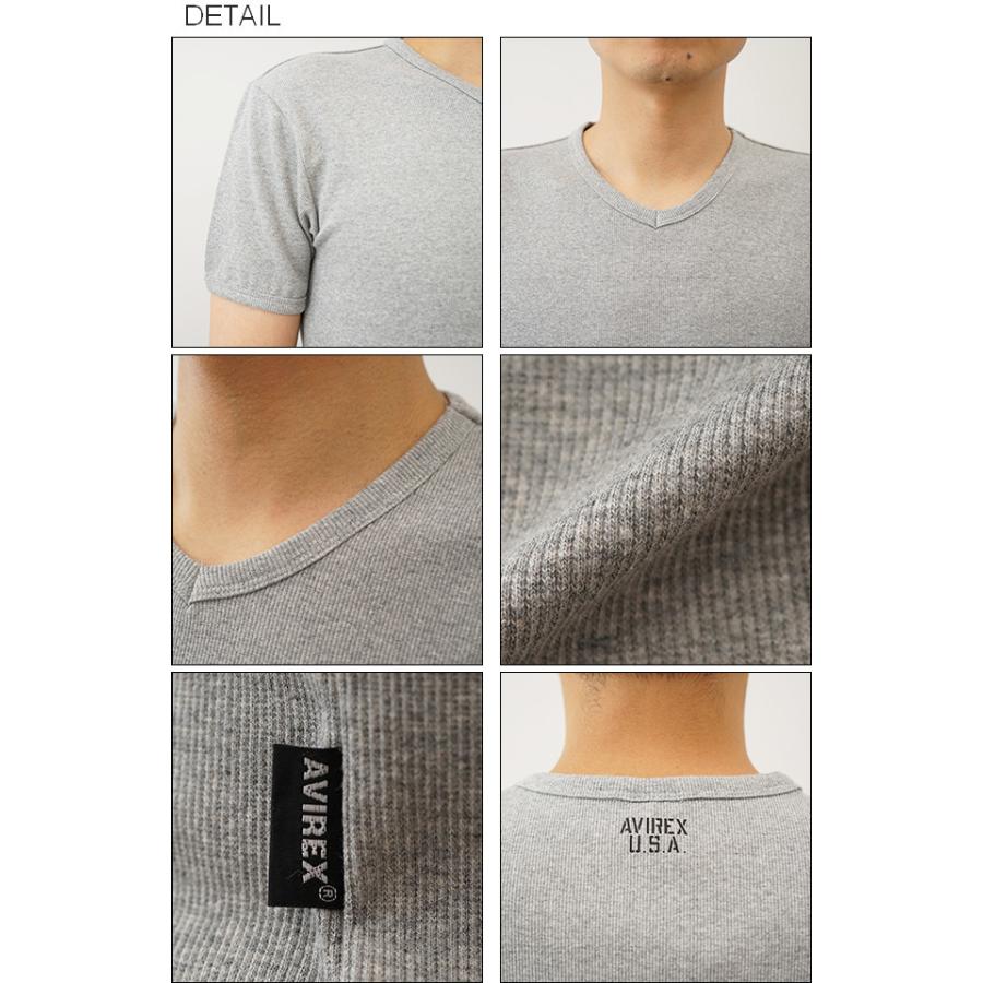 AVIREX アヴィレックス Tシャツ Vネック アビレックス 半袖 デイリーウェアメンズ DAILY V-NECK T-SHIRT ティーシャツ 無地 シンプル インナー 6143501 | AVIREX | 02