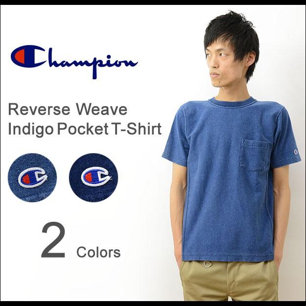 Champion（チャンピオン） リバースウィーブ インディゴ ポケット T