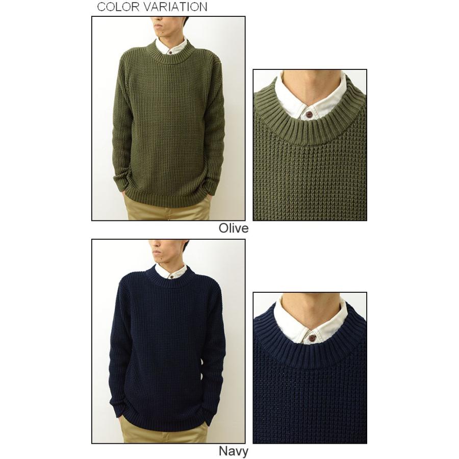 Revo. レヴォ ラーベン編み モック ネック ニット セーター メンズ コットン 長袖 タートル クルー 無地 シンプル キレイめ カジュアル アメカジ レボ TH-2171 | Revo. | 03