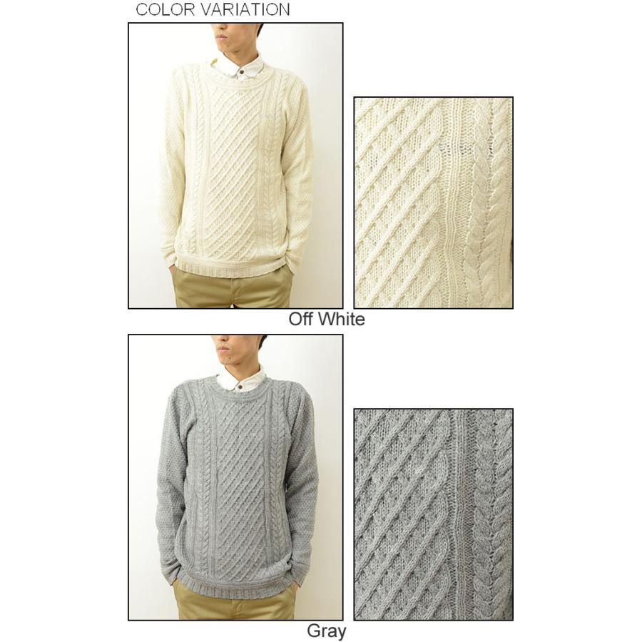 Revo. レヴォ ケーブル ニット クルー ネック セーター  メンズ 長袖 細身 タイト 無地 シンプル キレイめ カジュアル アメカジ トラッド モード レボ TH-2175 | Revo. | 03