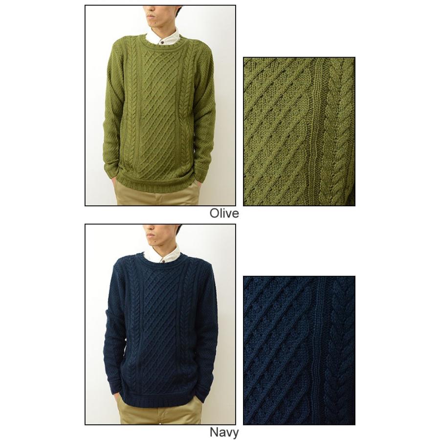 Revo. レヴォ ケーブル ニット クルー ネック セーター  メンズ 長袖 細身 タイト 無地 シンプル キレイめ カジュアル アメカジ トラッド モード レボ TH-2175 | Revo. | 04