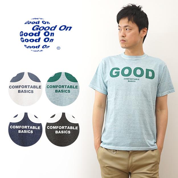 Good On グッドオン Tシャツ LOGO 半袖 メンズ ティーシャツ ピグメント 顔料染め 経年変化 エイジング アジ 古着 育てるTシャツ USコットン アメリカ OLSS-541P | GOOD ON