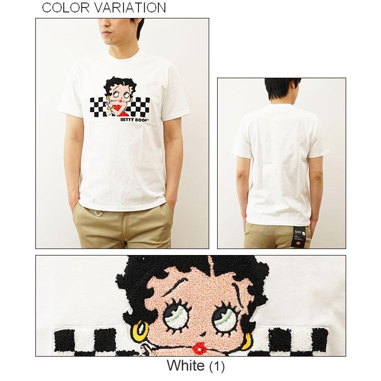 【激レア　90s USA製】BETTY BOOP チェッカー　Tシャツ Betty Boop ベティブープ サガラ 刺繍 チェッカー フラッグ Tシャツ