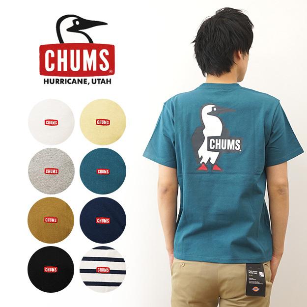 CHUMS チャムス ブービー ロゴ Tシャツ 半袖 メンズ ブービーフェイス プリント キャンプ アウトドア 登山 山登り アメカジ ボーダー ペンギン CH01-1835 | CHUMS