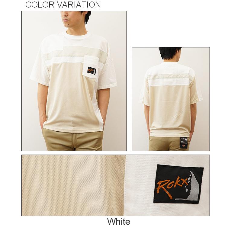 ROKX ロックス Tシャツ ポケT メンズ 半袖 ポケット オーバーサイズ ビッグシルエット ティーシャツ キャンプ アウトドア パッチワークティー CMR-K6024｜robinjeansbug｜04