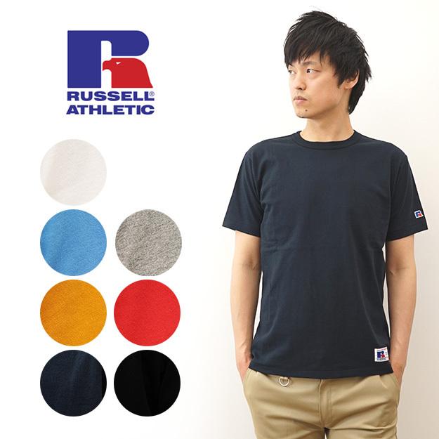 RUSSELL ATHLETIC ラッセルアスレチック Tシャツ 半袖 無地T ティーシャツ メンズ レディース 無地 白T 黒 ブラック シンプル 刺繍 ワッペン 厚手 丈夫 RC-1001｜robinjeansbug