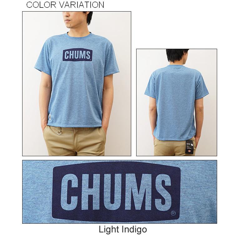 CHUMS チャムス ロゴ 半袖 メンズ Tシャツ ドライ インディゴ 無地 ストレッチ シンプル ボーダー ボックス ボート ロゴ キャンプ アウトドア CH01-1953 | CHUMS | 03