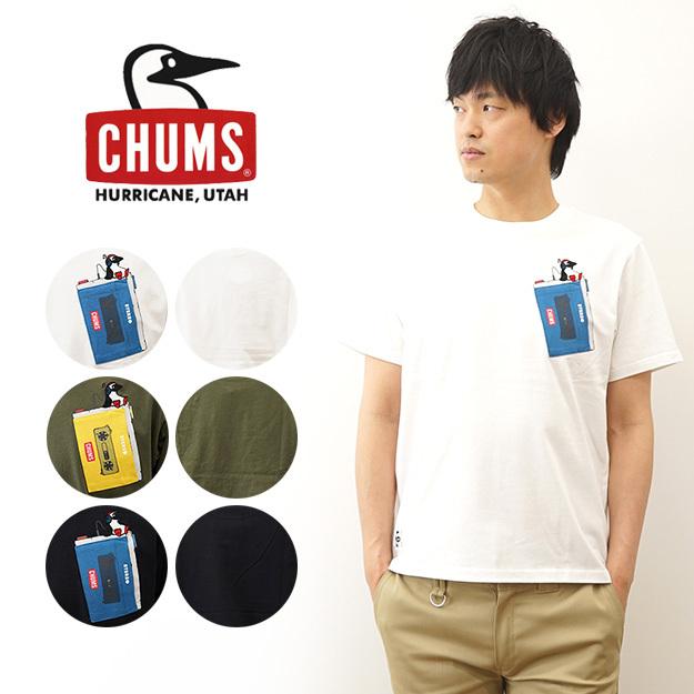 CHUMS チャムス ブービー ポケット Tシャツ 半袖 メンズ リスニングトゥミュージック プリント キャンプ アウトドア 登山 山登り 釣り 定番 人気 CH01-1965 | CHUMS
