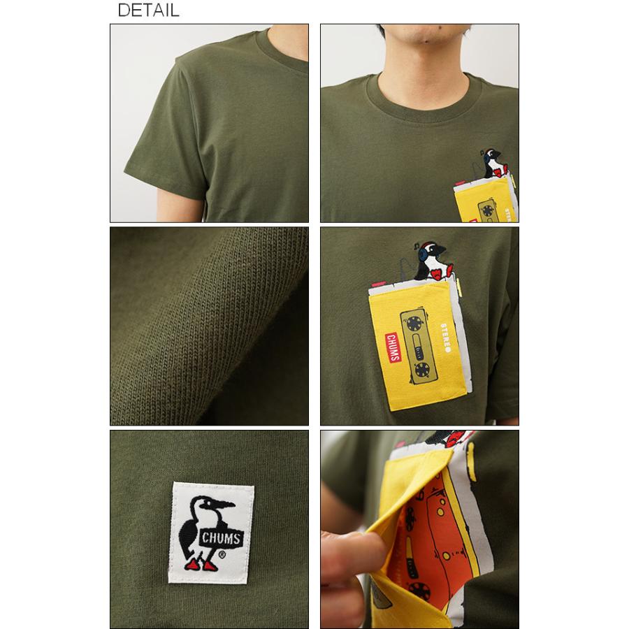 CHUMS チャムス ブービー ポケット Tシャツ 半袖 メンズ リスニングトゥミュージック プリント キャンプ アウトドア 登山 山登り 釣り 定番 人気 CH01-1965 | CHUMS | 02