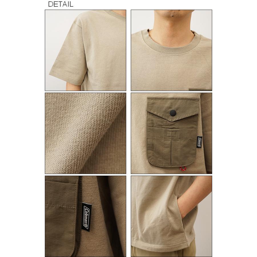 Coleman コールマン Tシャツ ポケT メンズ 異素材 ポケット クルーネック 半袖 オーバーサイズ ビッグシルエット サイズ感 キャンプ アウトドア CM5784 | Coleman | 02
