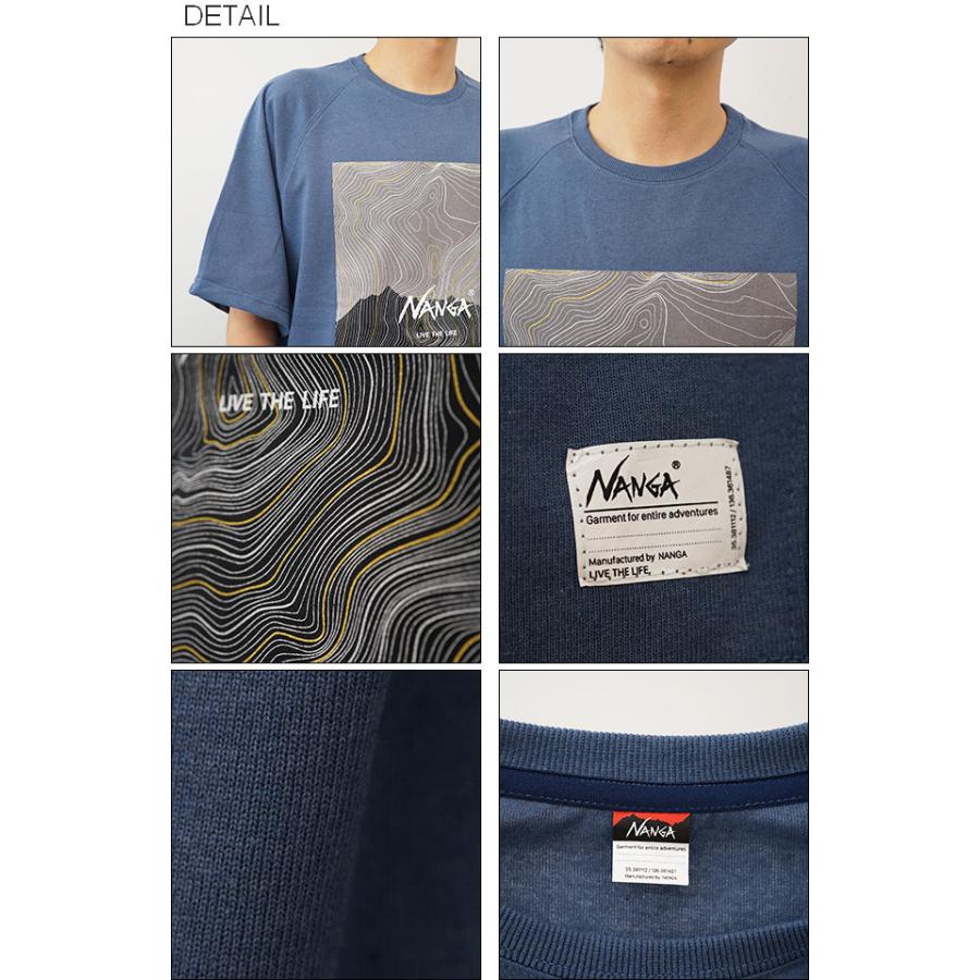 NANGA ナンガ Tシャツ オーバーサイズ ビッグシルエット メンズ エコ ハイブリッド ルーズ コントアーマップ ECO HYBRID LOOSE FIT CONTOUR MAP LOGO TEE N1RP | NANGA | 02