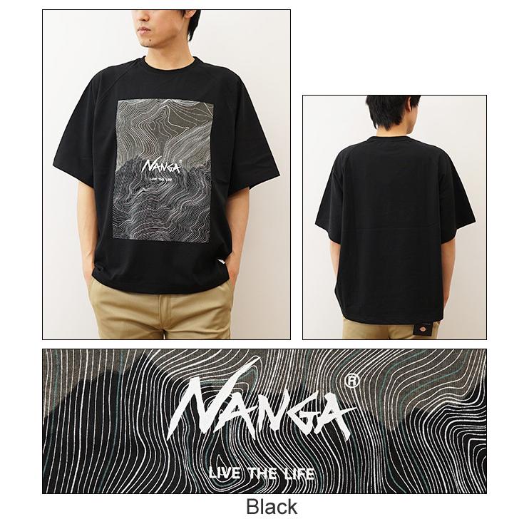 NANGA ナンガ Tシャツ オーバーサイズ ビッグシルエット メンズ エコ ハイブリッド ルーズ コントアーマップ ECO HYBRID LOOSE FIT CONTOUR MAP LOGO TEE N1RP | NANGA | 05
