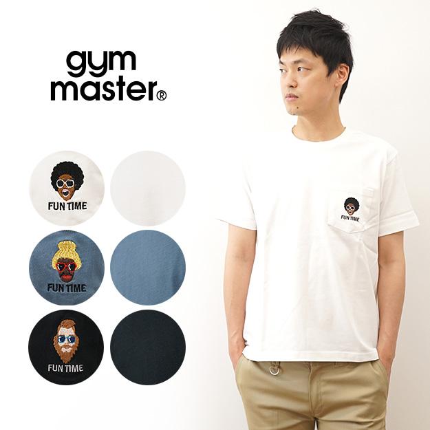 gym master ジムマスター Tシャツ メンズ ポケT 6.5oz 起毛 天竺 FUN TIME 刺繍 Tee ポケット 半袖 シンプル ワッペン キャンプ アウトドア G833637 | gym master