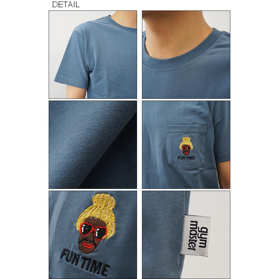 gym master ジムマスター Tシャツ メンズ ポケT 6.5oz 起毛 天竺 FUN TIME 刺繍 Tee ポケット 半袖 シンプル ワッペン キャンプ アウトドア G833637 | gym master | 02