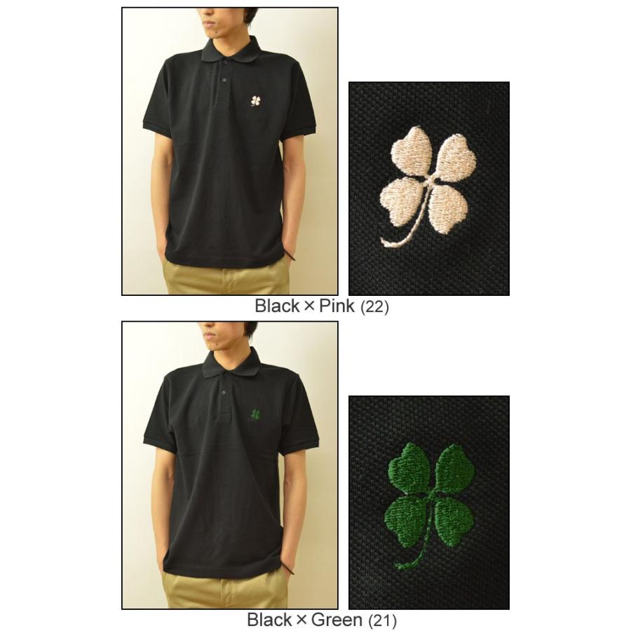 半袖 ポロシャツ メンズ CLOVER オリジナル クローバー ワンポイント  