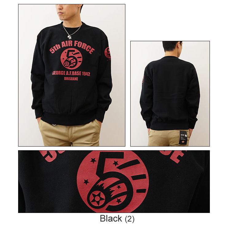 12ozスウェット 5th AIR FORCE オリジナル エアフォース ミリタリー プリント クルーネック スエット 長袖 ヘビーウエイト トレーナー メンズ 12SW-5thAF | JEANS BUG | 07
