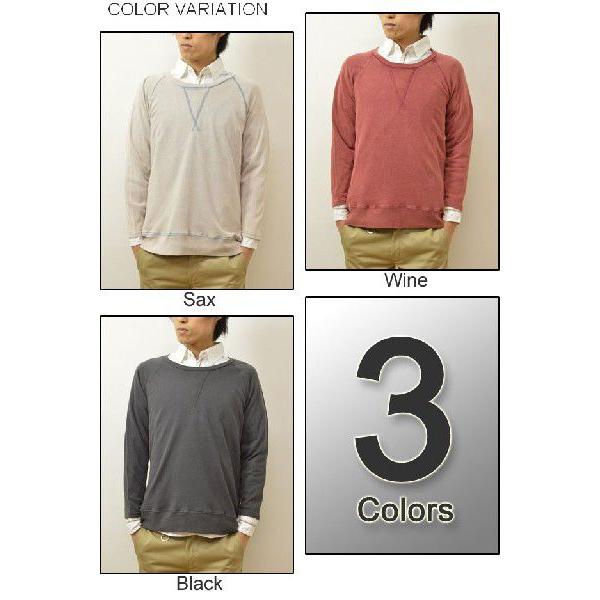 Revo.（レヴォ） ヴィンテージ加工 ８分袖 スウェットシャツ 洗い加工 ガゼット付き スエット トレーナー 無地スウェット 重ね着 ユーズド加工 TH-1565 | Revo. | 02
