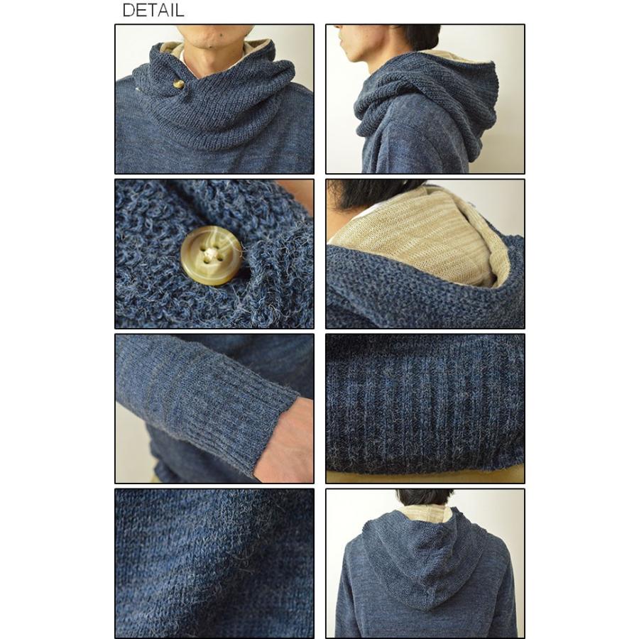 Revo.（レヴォ） ANバルキーニット ボリュームネック プルパーカー メンズ セーター プルオーバー フード 無地 ハイネック レディース レボ TH-2042 | Revo. | 02