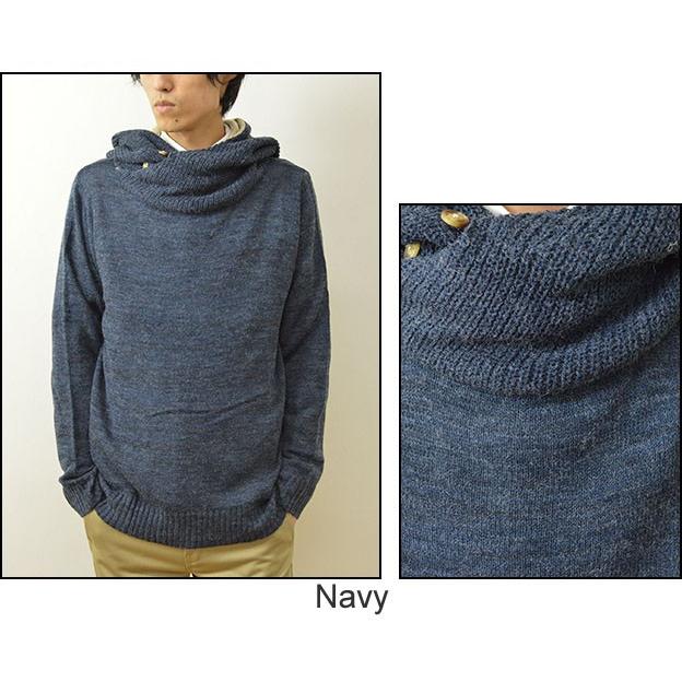 Revo.（レヴォ） ANバルキーニット ボリュームネック プルパーカー メンズ セーター プルオーバー フード 無地 ハイネック レディース レボ TH-2042 | Revo. | 04