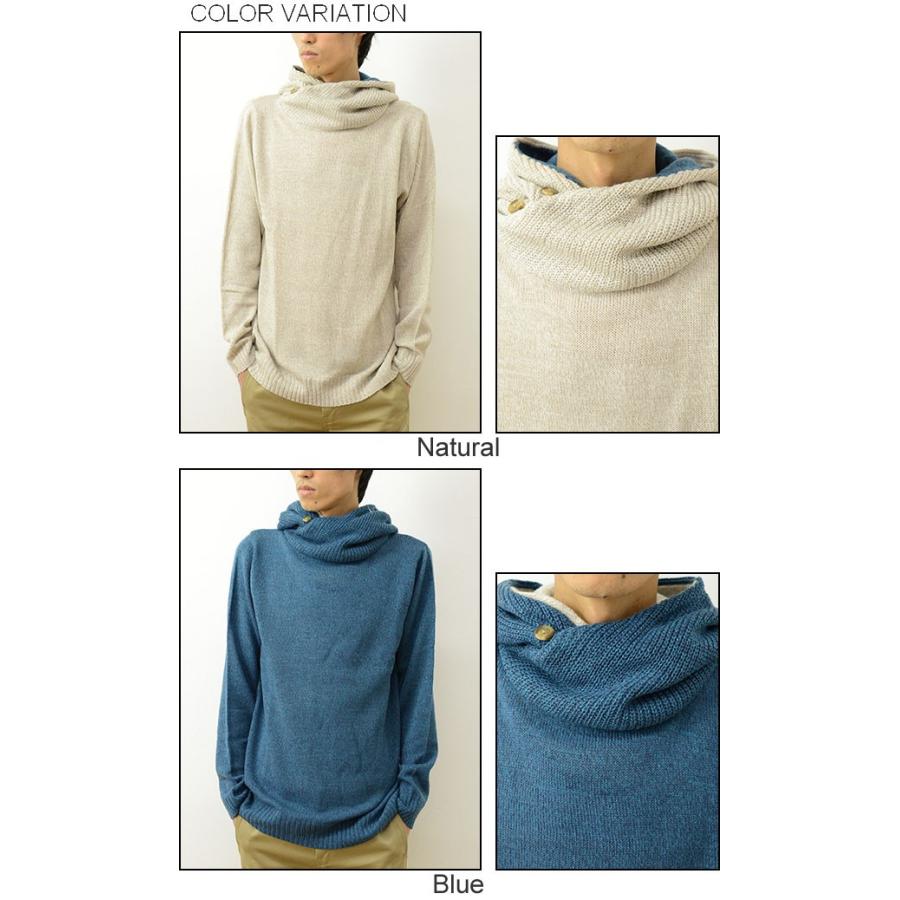 Revo. レヴォ ABヤーン  ニット プルオーバー パーカー メンズ ボリュームネック プルパーカ 無地 長袖 スリム タイト 細身 ロング丈 レボ TH-2179 | Revo. | 03