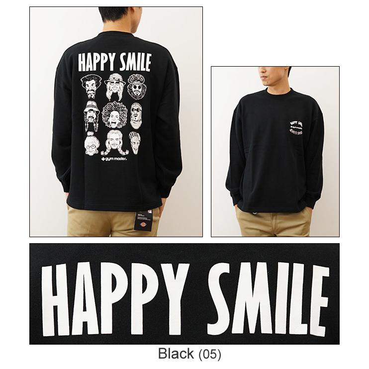 gym master ジムマスター HAPPY SMILE スウェット ビッグ Tee メンズ レディース 長袖 Tシャツ トレーナー オーバーサイズ アメカジ キャンプ G721608｜robinjeansbug｜06