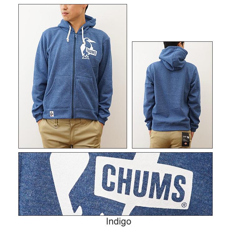 CHUMS（チャムス） ブービー パーカー メンズ ロゴ ジップ デニム
