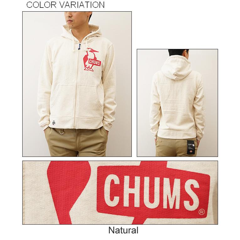 CHUMS チャムス パーカー ブービー ロゴ ジップ メンズ レディース スウェット スエット フーディ チャック アウトドア キャンプ フード 秋冬コーデ CH00-1363 | CHUMS | 03
