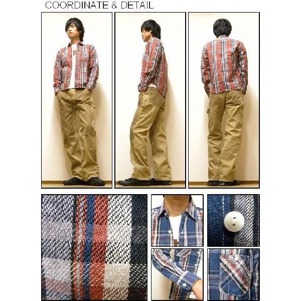 グッドイナフ 長袖シャツ パッチワーク ヘビーネルシャツ チェック柄 インド綿 GOODENOUGH - グッドイナフ GOODENOUGH パッチワークシャツsの