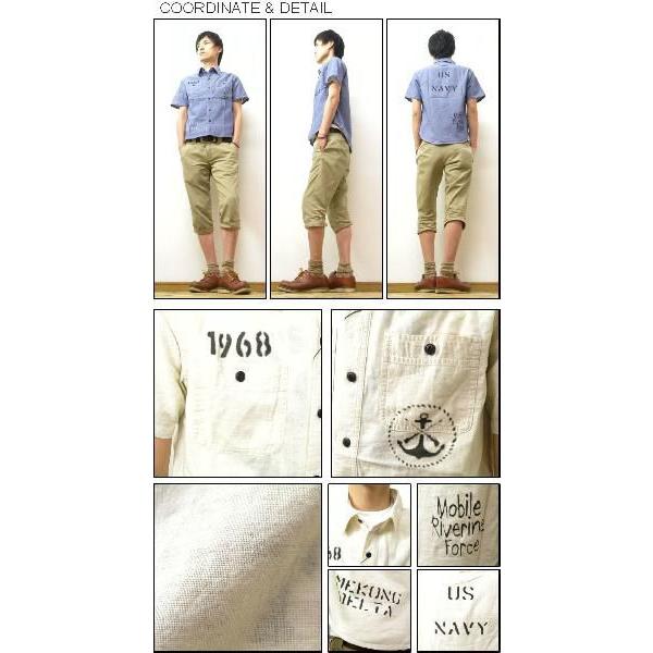 HOUSTON（ヒューストン） 『U.S. NAVY』 ステンシルプリント 半袖