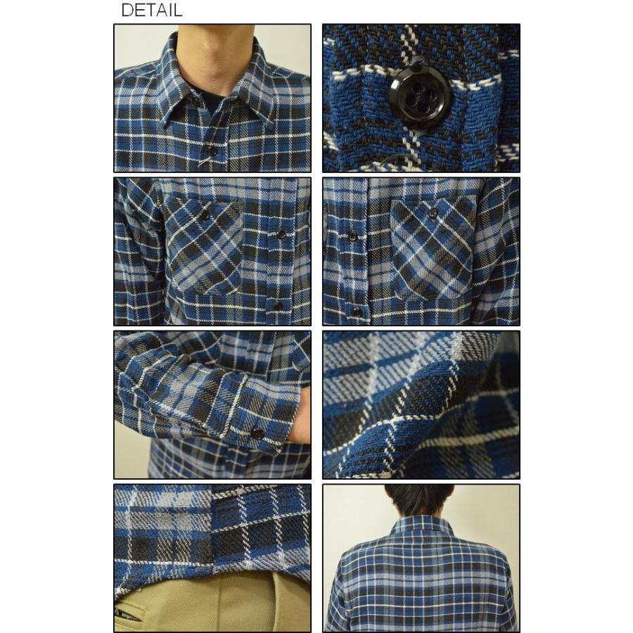 SUGAR CANE ソフトツイルチェック ワークシャツ 長袖 L SUGAR CANE CANE（シュガーケーン） ソフトツイル チェック
