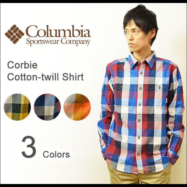 Columbia（コロンビア） Corbie コットンツイル シャツ メンズ 長袖 チェックシャツ アウトドア ブロックチェック コービー