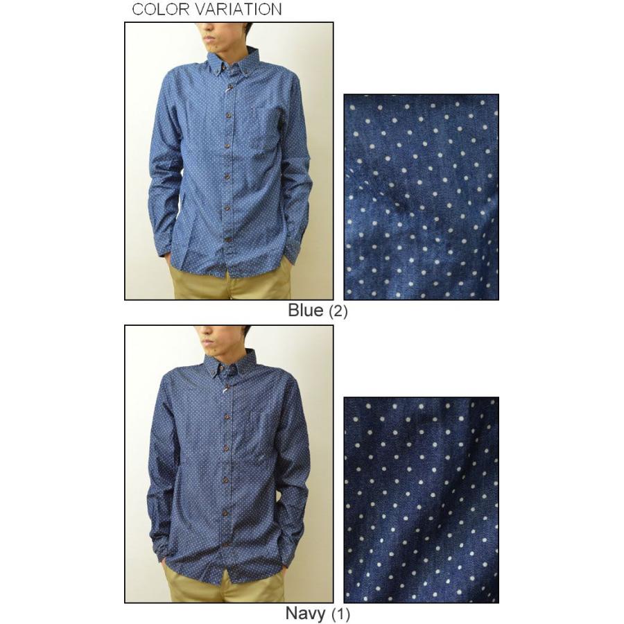 GLOVE HOUSE（グローブハウス） インディゴ ドット柄 ボタンダウンシャツ メンズ 長袖 BD デニム 15-1003 |  | 03
