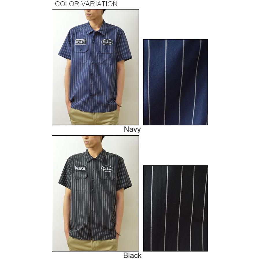 Dickies（ディッキーズ） ワッペン ストライプ ワークシャツ メンズ